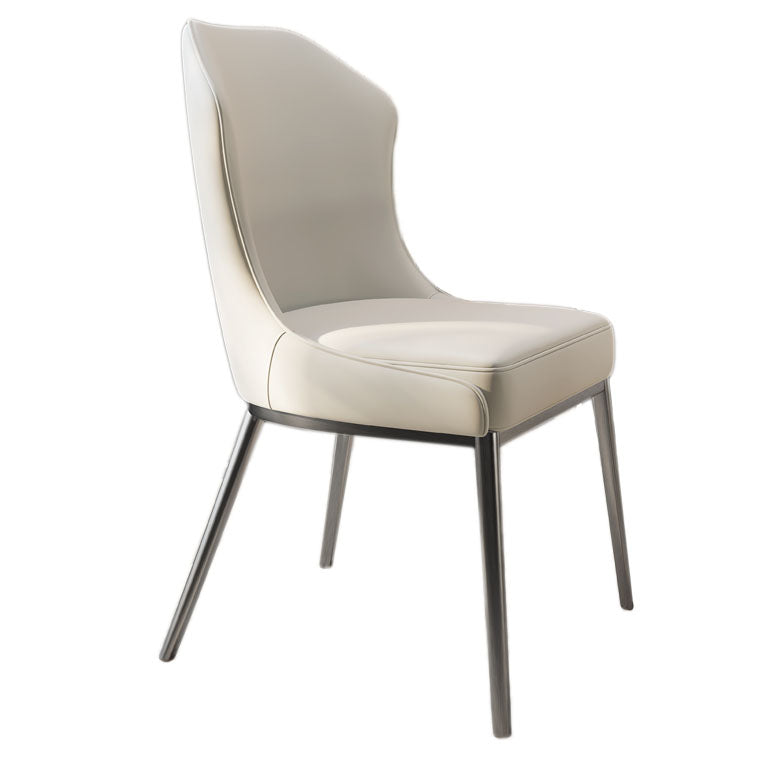 Contemporary Metal Chair Wingback Side Furniture in Matte Finish for Indoor