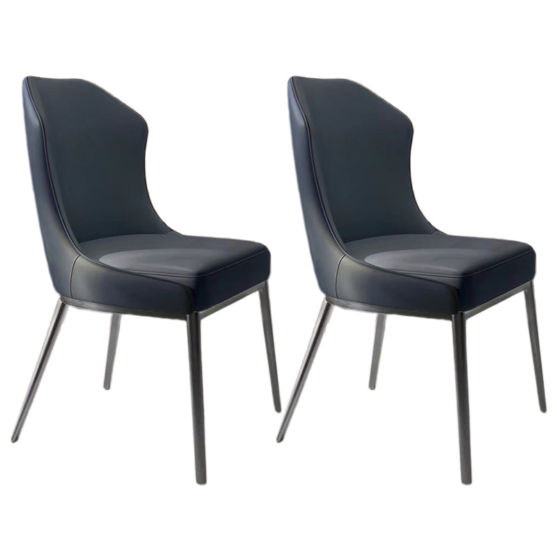 Contemporary Metal Chair Wingback Side Furniture in Matte Finish for Indoor