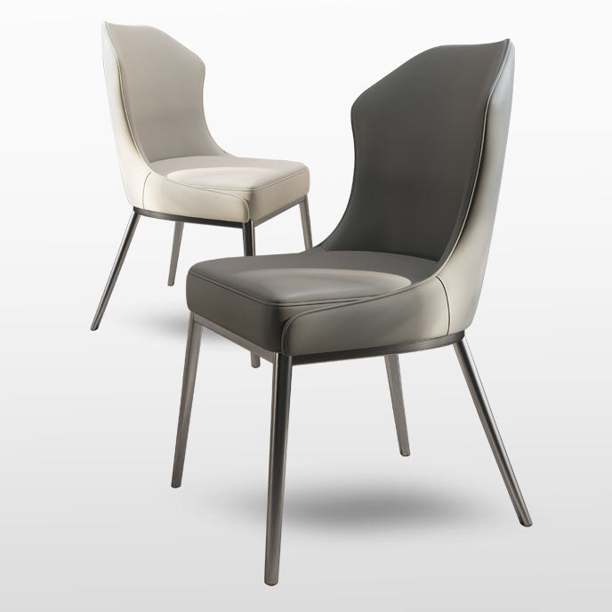 Contemporary Metal Chair Wingback Side Furniture in Matte Finish for Indoor