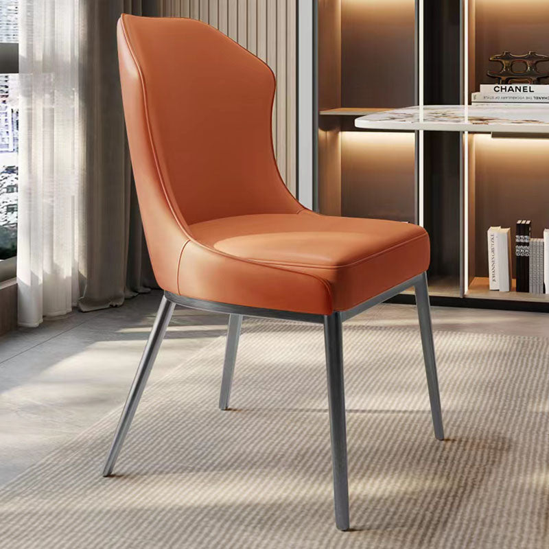 Contemporary Metal Chair Wingback Side Furniture in Matte Finish for Indoor