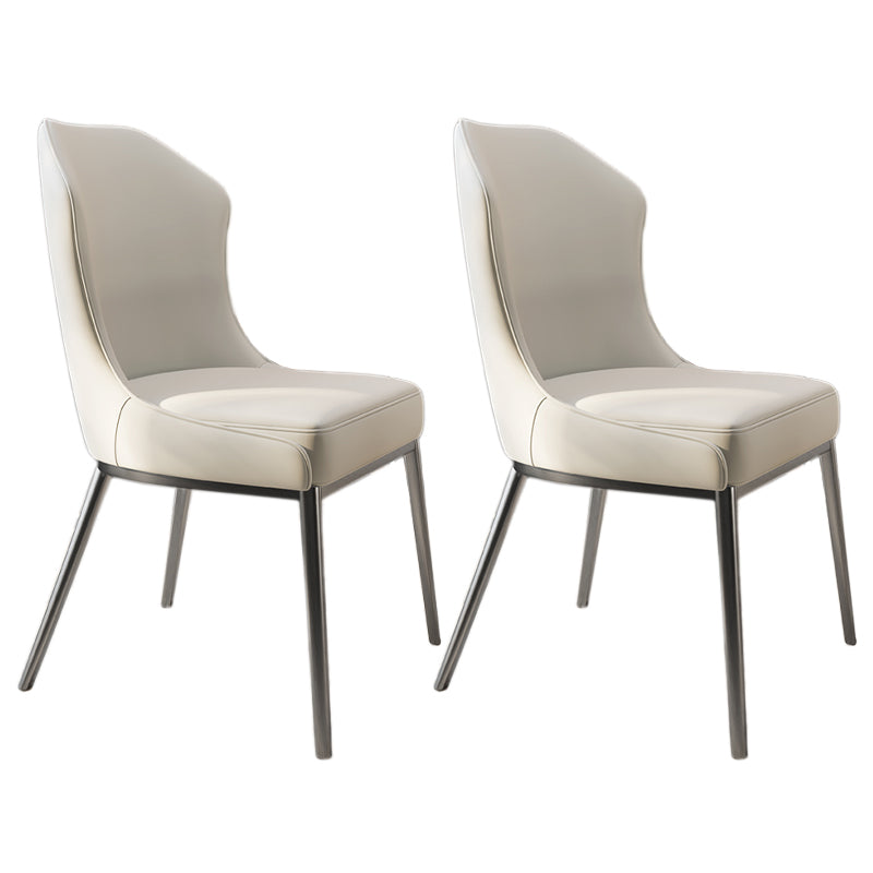 Contemporary Metal Chair Wingback Side Furniture in Matte Finish for Indoor