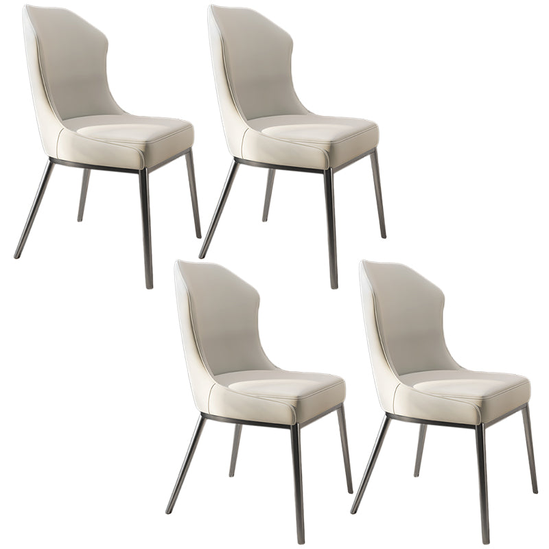 Contemporary Metal Chair Wingback Side Furniture in Matte Finish for Indoor