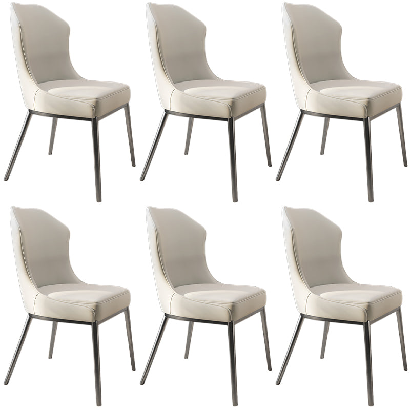 Contemporary Metal Chair Wingback Side Furniture in Matte Finish for Indoor