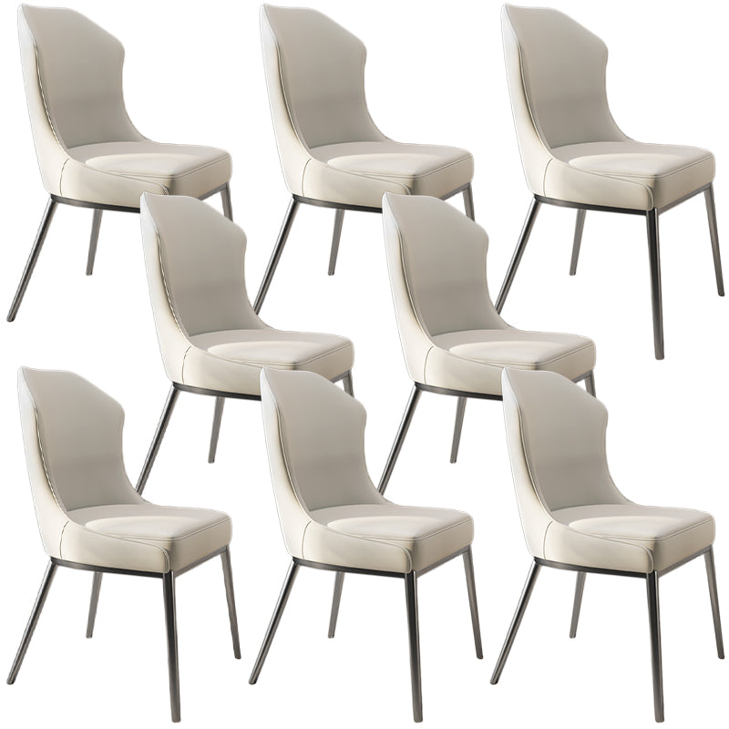 Contemporary Metal Chair Wingback Side Furniture in Matte Finish for Indoor