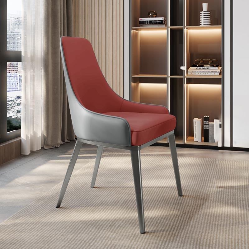 Upholstered Faux Leather Chair Contemporary Dining Arm Chair