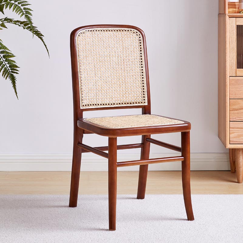 Rubberwood Solid Wood Side Chair Traditional Armless Dining Chair