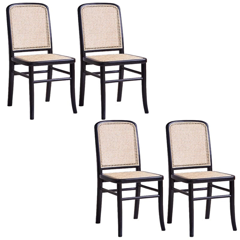 Rubberwood Solid Wood Side Chair Traditional Armless Dining Chair