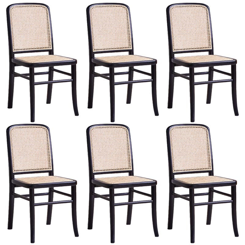 Rubberwood Solid Wood Side Chair Traditional Armless Dining Chair