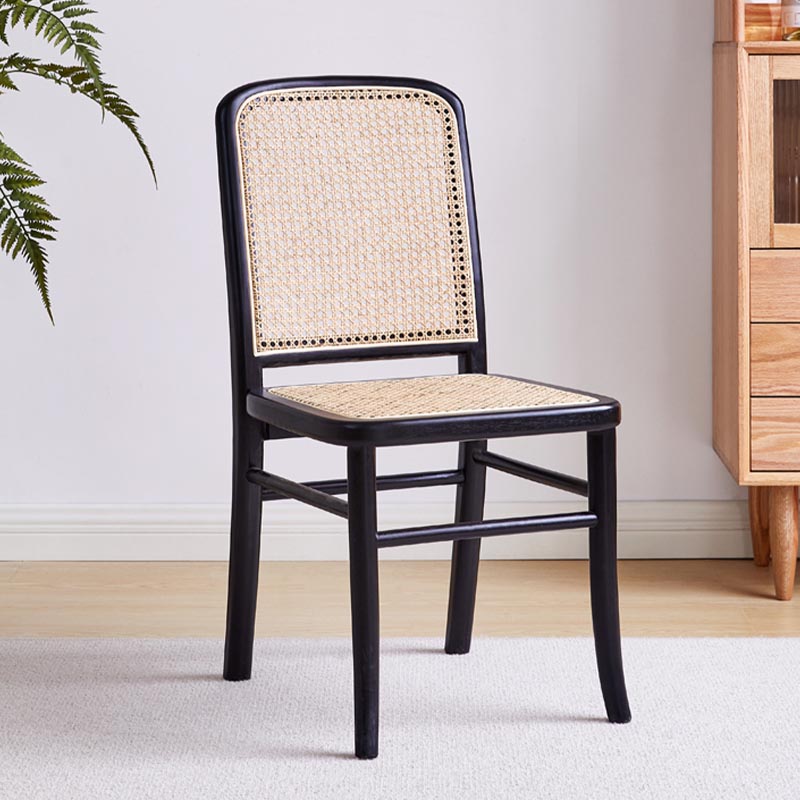 Rubberwood Solid Wood Side Chair Traditional Armless Dining Chair