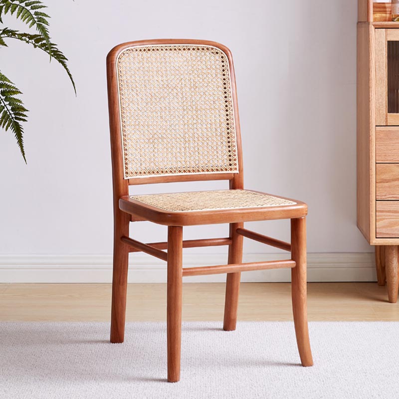 Rubberwood Solid Wood Side Chair Traditional Armless Dining Chair