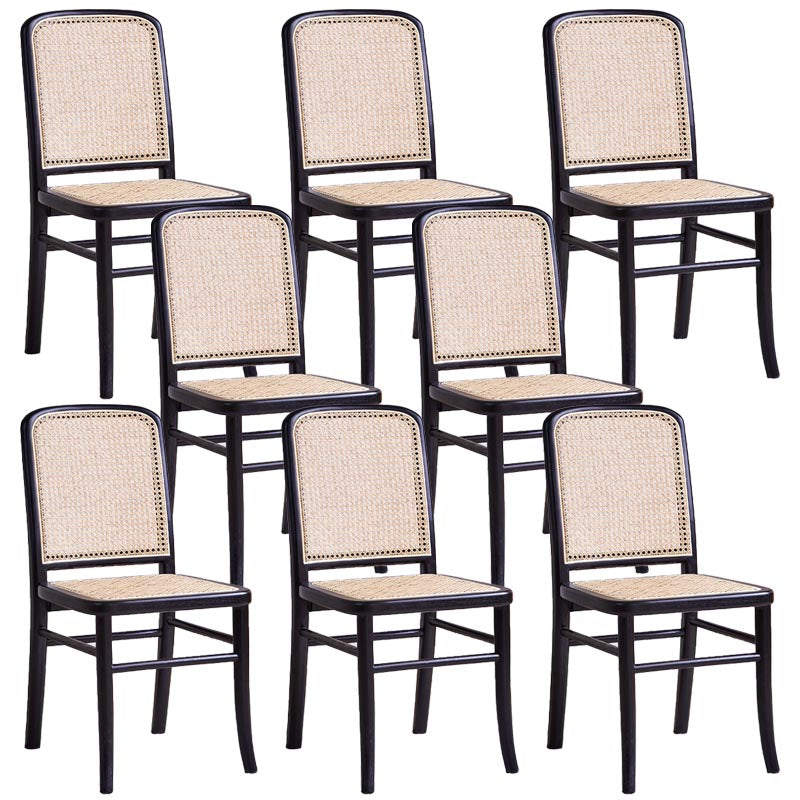 Rubberwood Solid Wood Side Chair Traditional Armless Dining Chair