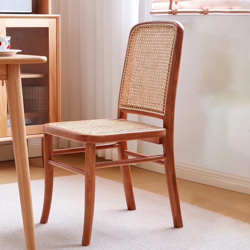 Rubberwood Solid Wood Side Chair Traditional Armless Dining Chair