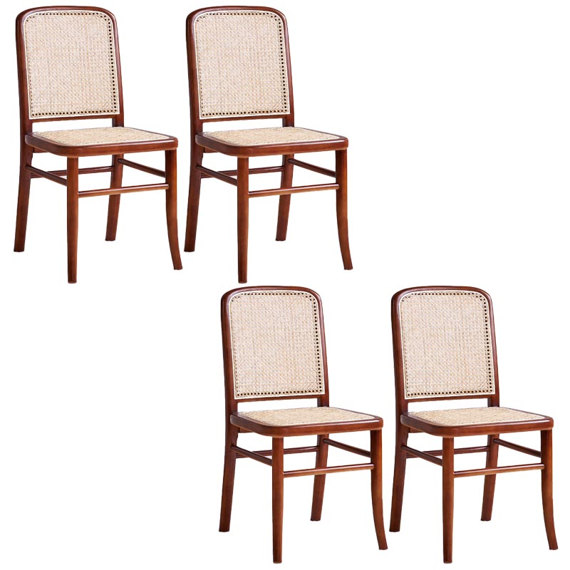 Rubberwood Solid Wood Side Chair Traditional Armless Dining Chair