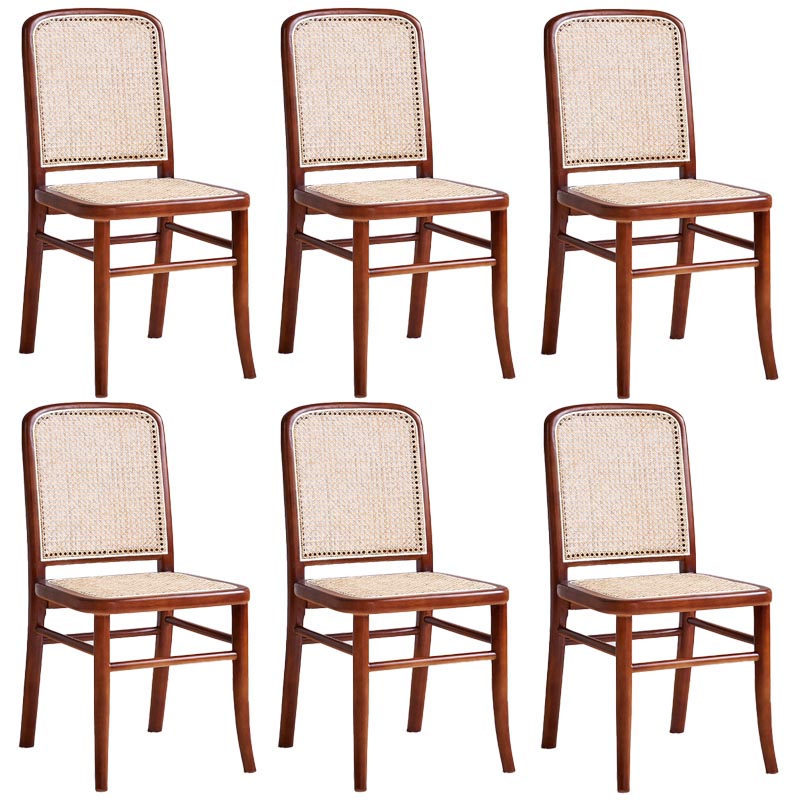 Rubberwood Solid Wood Side Chair Traditional Armless Dining Chair