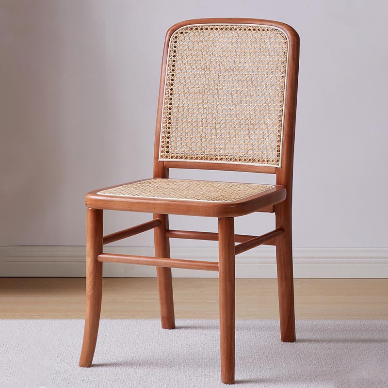 Rubberwood Solid Wood Side Chair Traditional Armless Dining Chair