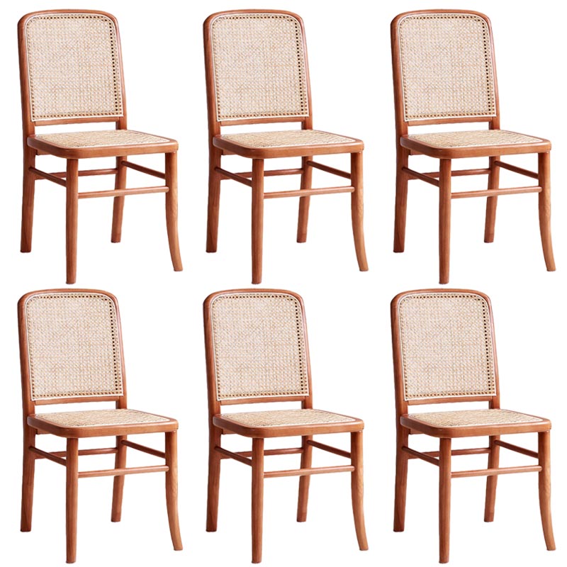 Rubberwood Solid Wood Side Chair Traditional Armless Dining Chair