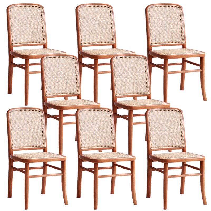 Rubberwood Solid Wood Side Chair Traditional Armless Dining Chair