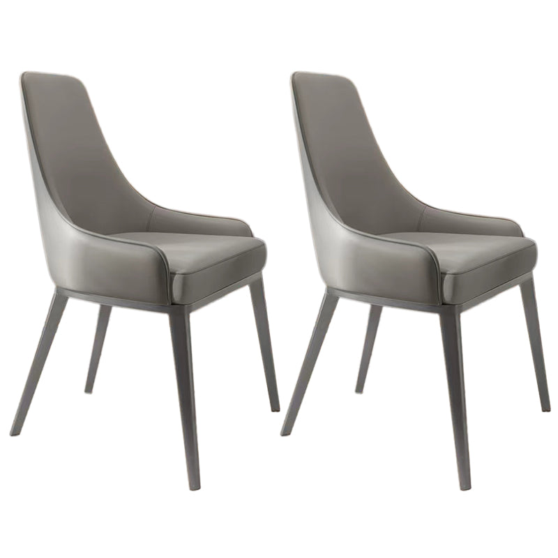 Glam Steel Dining Chair Parsons Chair in Matte Finish for Indoor