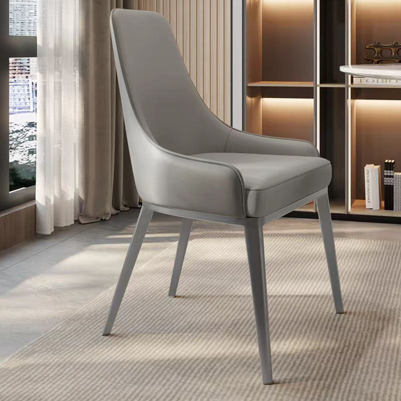 Glam Steel Dining Chair Parsons Chair in Matte Finish for Indoor