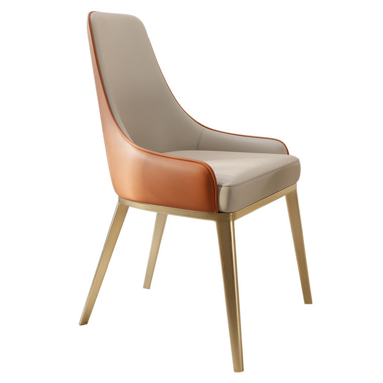 Glam Steel Dining Chair Parsons Chair in Matte Finish for Indoor