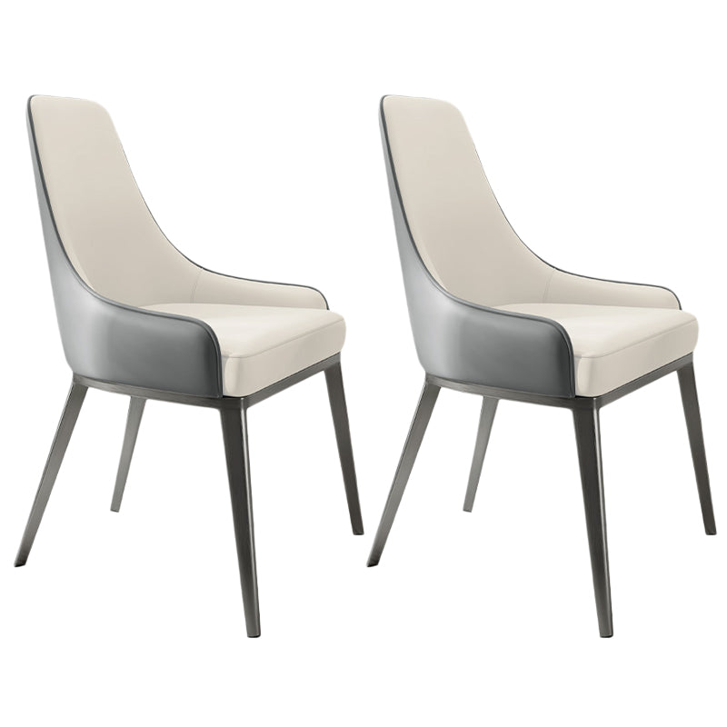 Glam Steel Dining Chair Parsons Chair in Matte Finish for Indoor