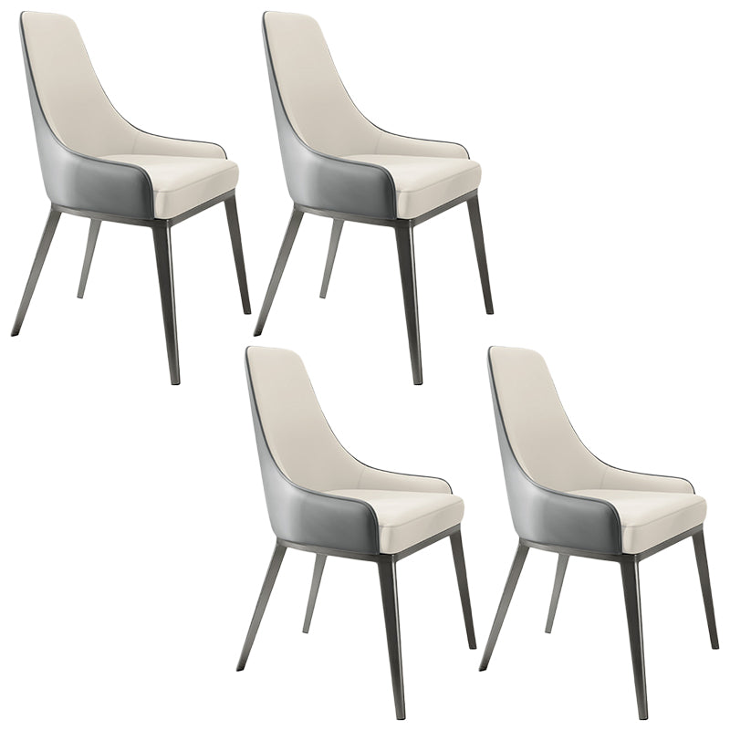 Glam Steel Dining Chair Parsons Chair in Matte Finish for Indoor