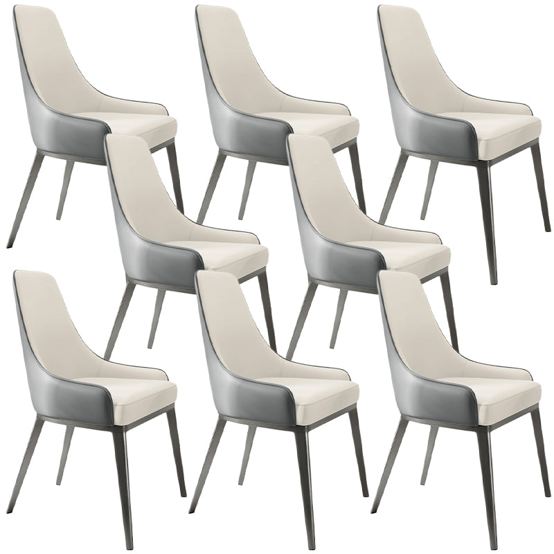 Glam Steel Dining Chair Parsons Chair in Matte Finish for Indoor