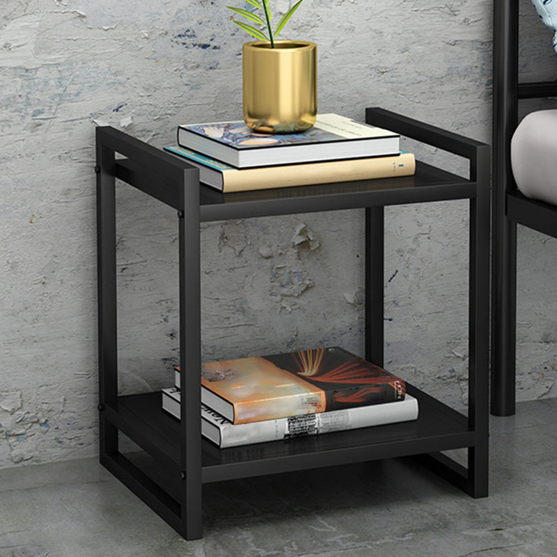 Modern Style with Storage Rack White/black Metal Iron Nightstand