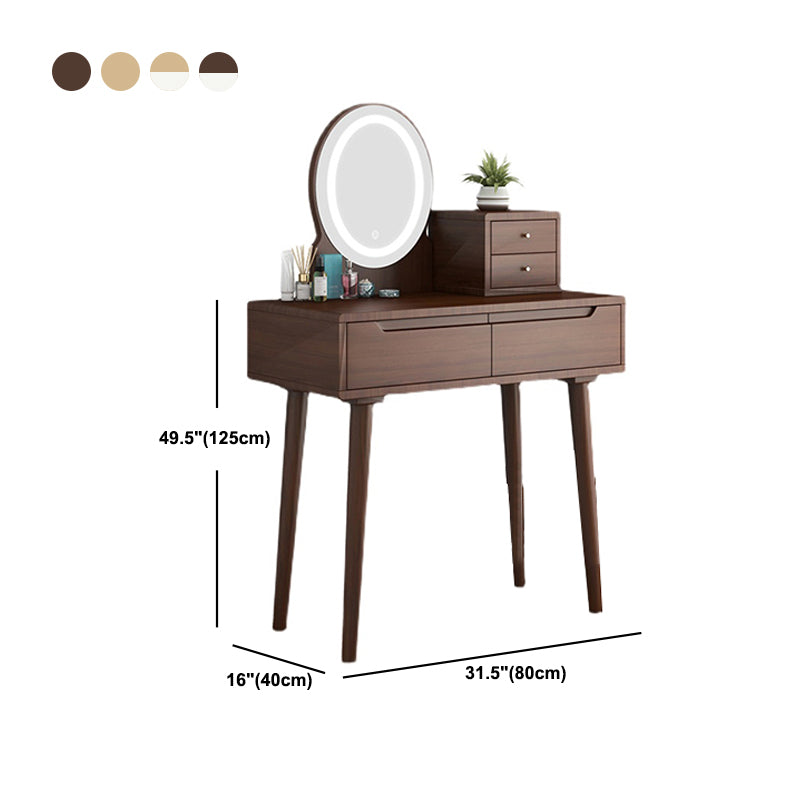 29.5" Height Wood Vanity Makeup Table Set Vanity Stool with Drawer for Bedroom