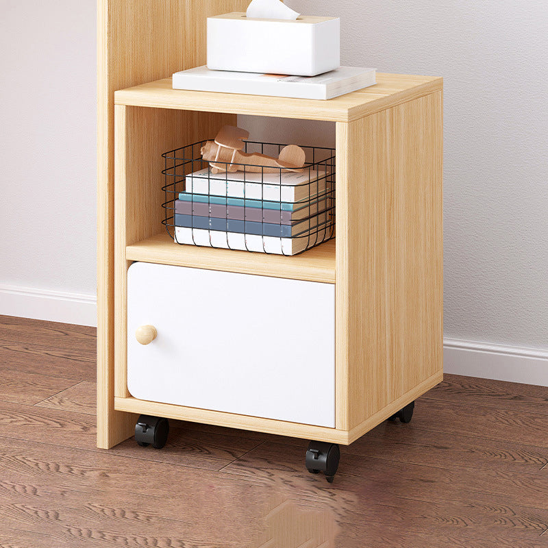 Modern Wooden Night Stand 18.8"/26.7" Tall Nightstand with Shelves