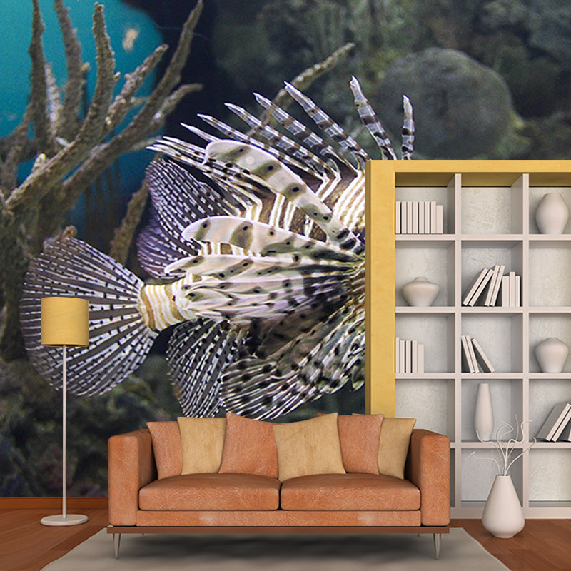 Vintage Wall Mural Tropical Fish Pattern Sitting Room Wall Mural