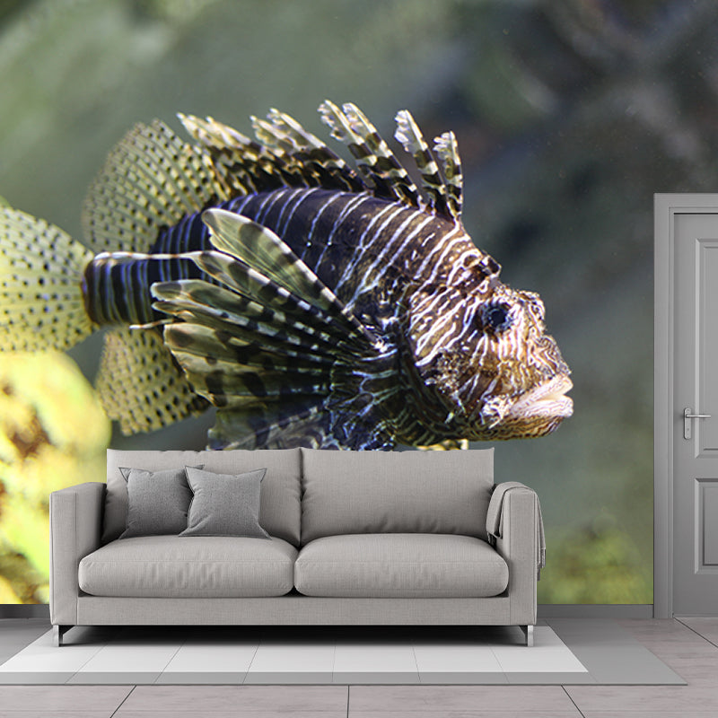 Vintage Wall Mural Tropical Fish Pattern Sitting Room Wall Mural