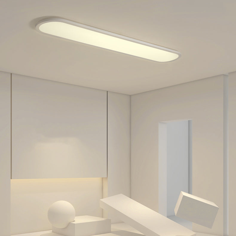 Modern Simple Iron Ceiling Light Ellipse Ceiling Lamp with Acrylic Shade for Bedroom