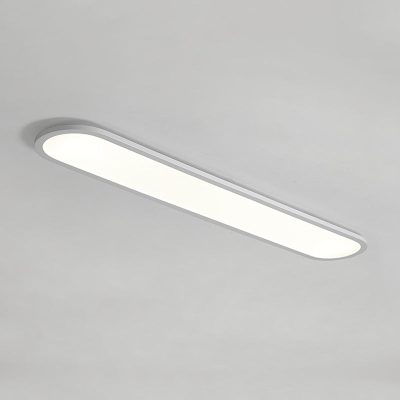 Modern Simple Iron Ceiling Light Ellipse Ceiling Lamp with Acrylic Shade for Bedroom