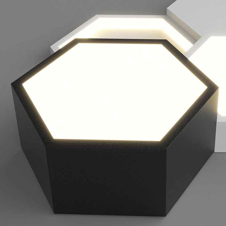 Modern Simple Style Iron Ceiling Light Hexagon Shape LED Ceiling Lamp for Bedroom