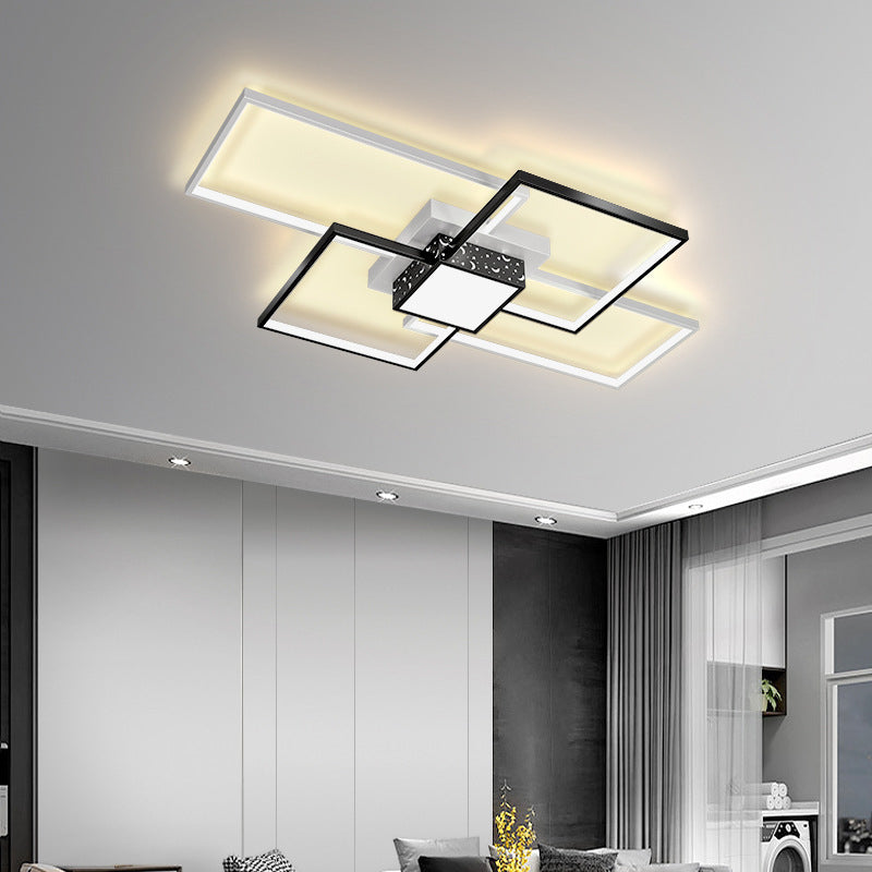 Nordic Style Iron Ceiling Light Geometry Ceiling Lamp with Acrylic Shade for Bedroom