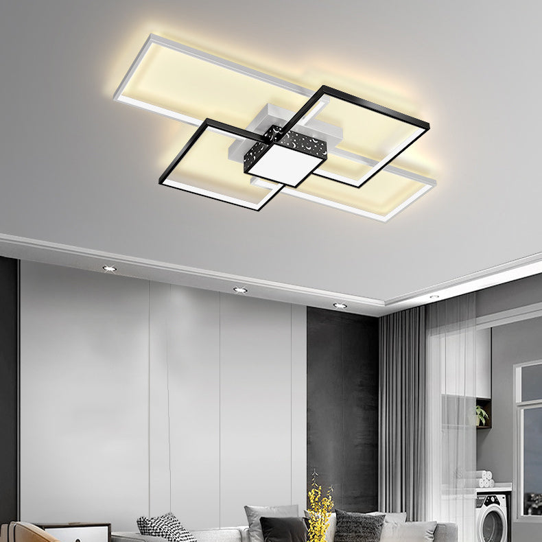 Nordic Style Iron Ceiling Light Geometry Ceiling Lamp with Acrylic Shade for Bedroom