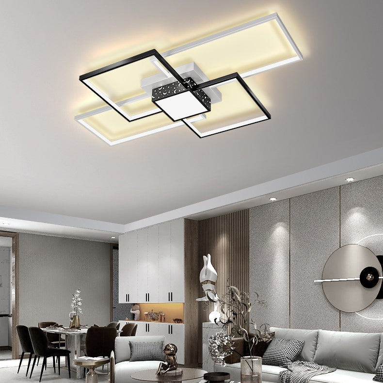 Nordic Style Iron Ceiling Light Geometry Ceiling Lamp with Acrylic Shade for Bedroom