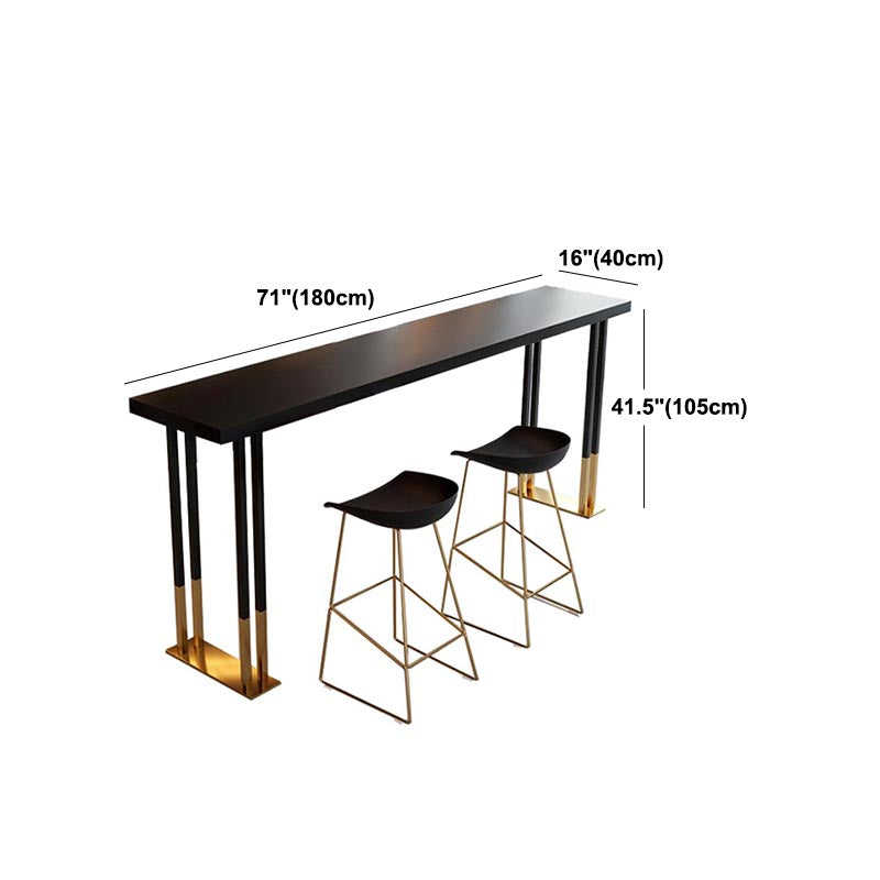 Wood Top Bar Table Traditional Luxury Bar Table with Sled Base