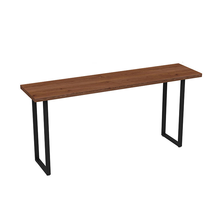 Solid Wood Bar Dining Table Industrial Rectangle Bar Table with Sled Base in Black