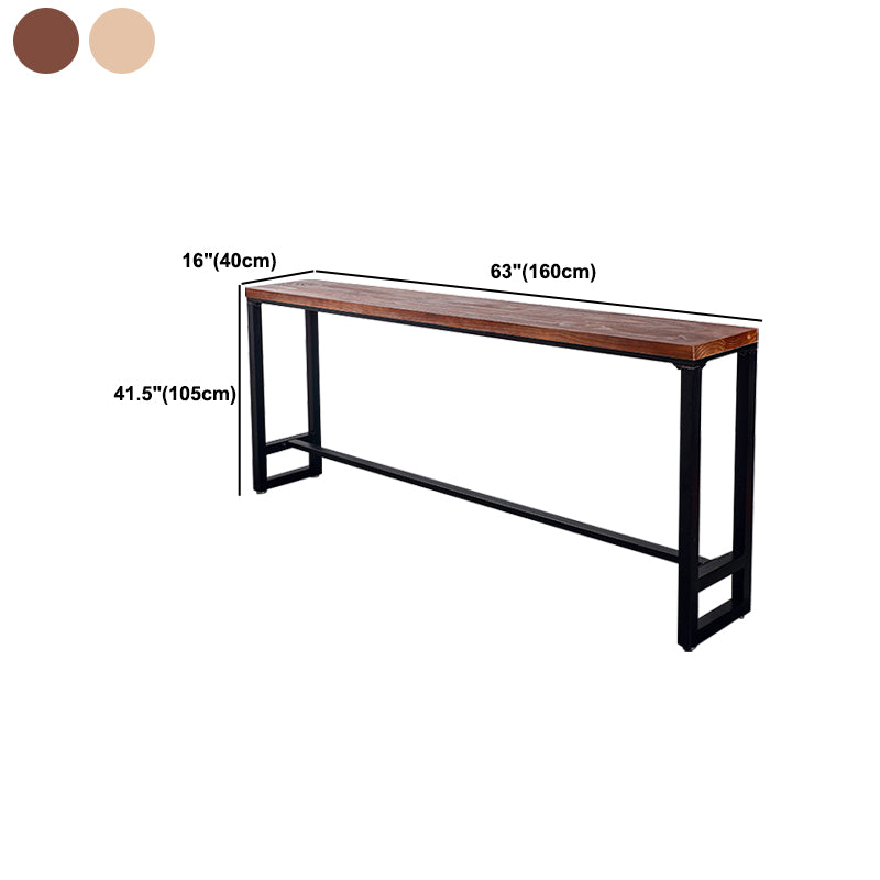 Rectangle Bar Dining Table Contemporary Bar Dining Table with Metal Trestle Base