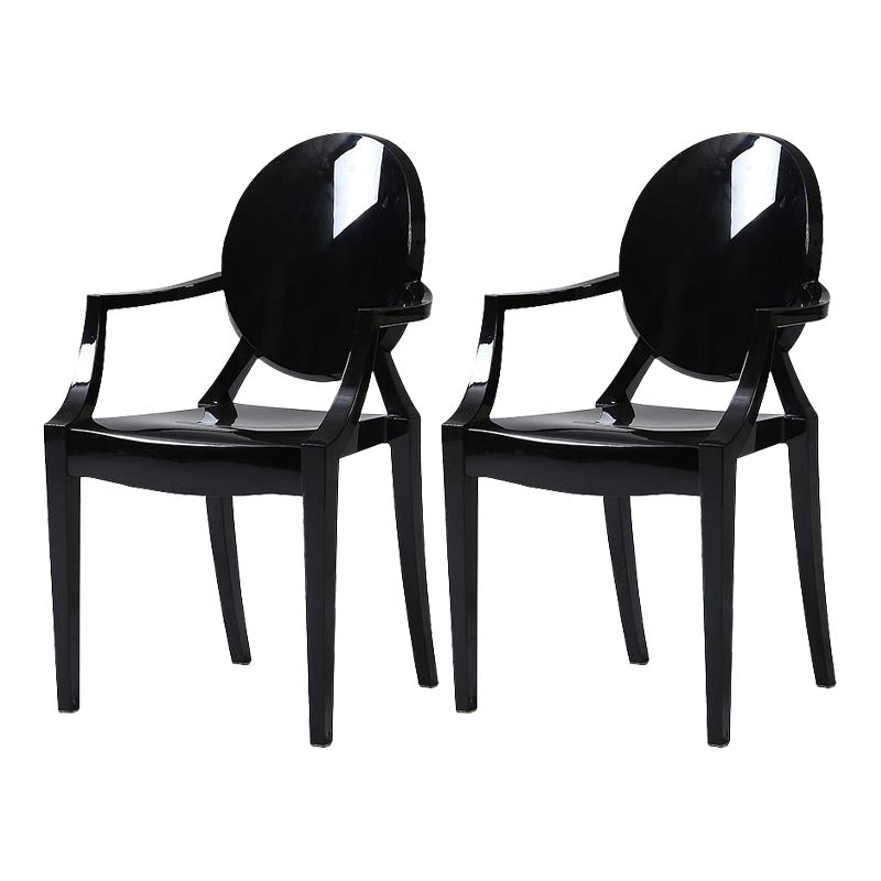 Acrylic Dining Armchair Modern Open Back Dining Chair for Dining Room