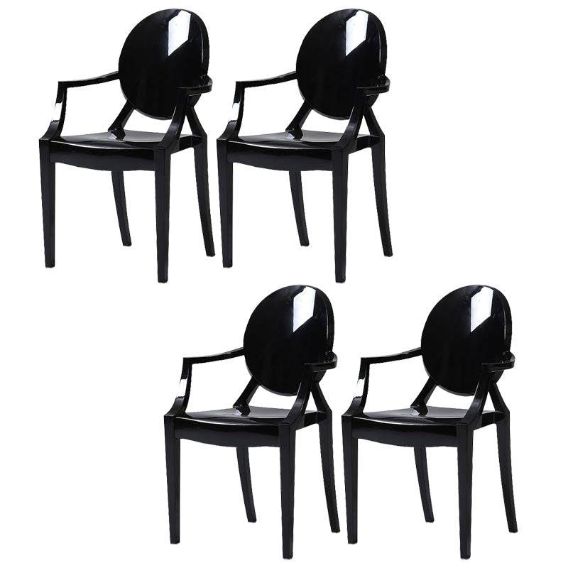 Acrylic Dining Armchair Modern Open Back Dining Chair for Dining Room