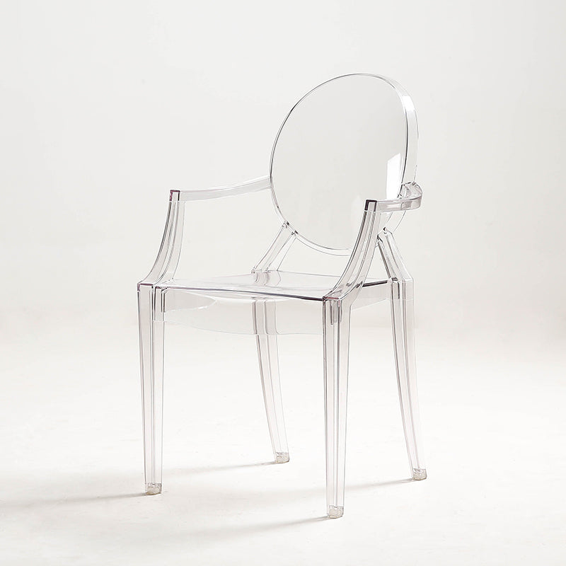 Acrylic Dining Armchair Modern Open Back Dining Chair for Dining Room