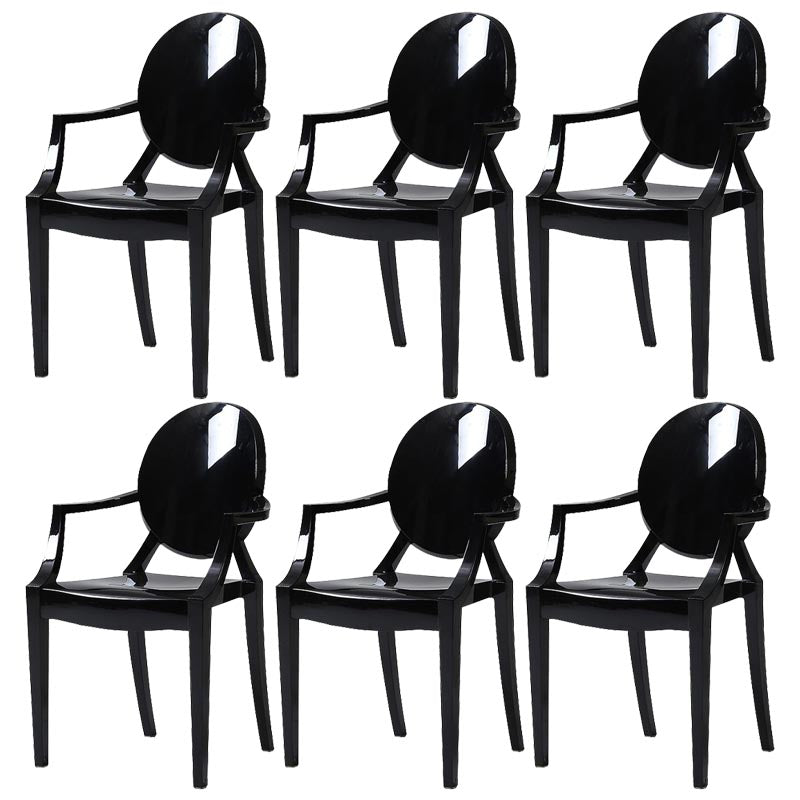 Acrylic Dining Armchair Modern Open Back Dining Chair for Dining Room