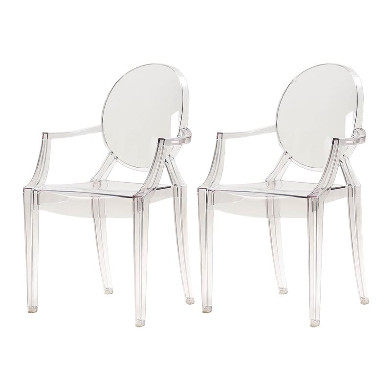 Acrylic Dining Armchair Modern Open Back Dining Chair for Dining Room