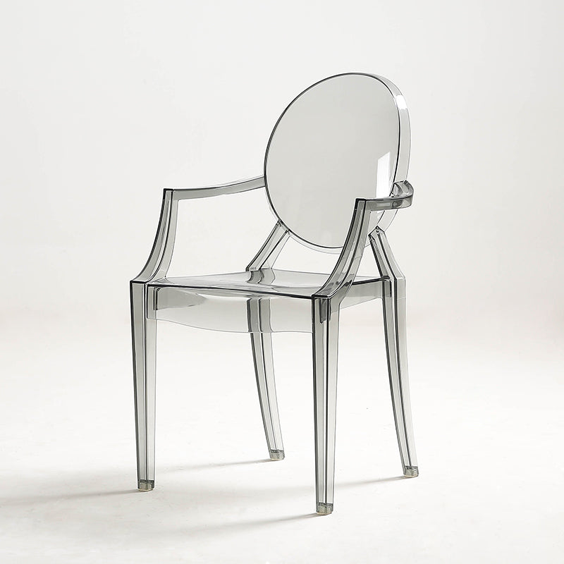 Acrylic Dining Armchair Modern Open Back Dining Chair for Dining Room