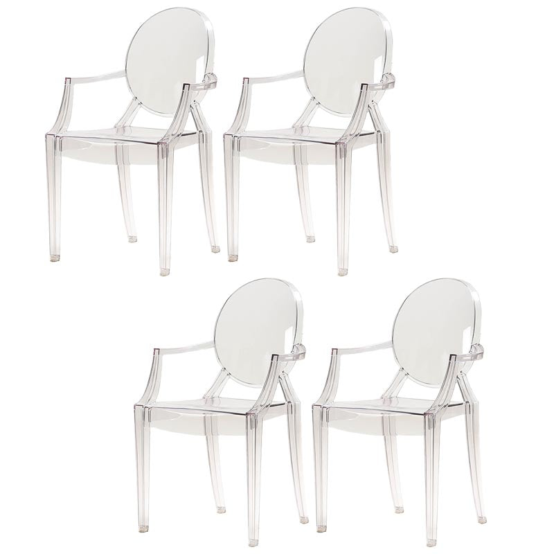 Acrylic Dining Armchair Modern Open Back Dining Chair for Dining Room