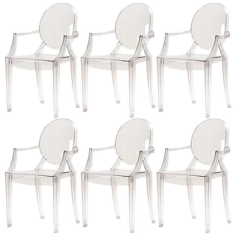 Acrylic Dining Armchair Modern Open Back Dining Chair for Dining Room