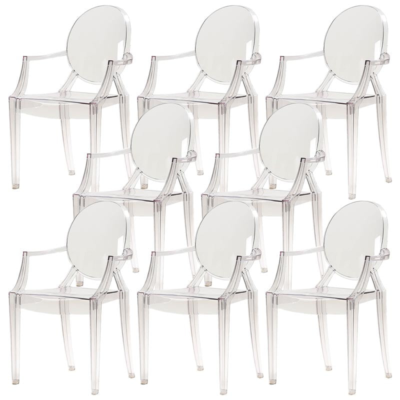 Acrylic Dining Armchair Modern Open Back Dining Chair for Dining Room